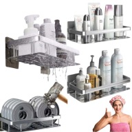 2X PÓŁKA ŁAZIENKOWA LOFT SAMOPRZYLEPNA SZARA POD PRYSZNIC 30,5X14,5X5,5CM