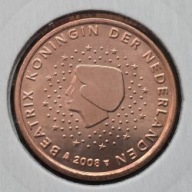 **EURO HOLANDIA *5 eurocentów *025* 2008r*UNC Beatrycze królowa Niderlandów