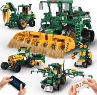 Klocki RC Robot 5w1 Programowalny Traktor Kombajn 313 el STEM