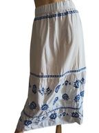 pageone długa bawełniana spódnica haftowana folk ludowa z falbaną 38