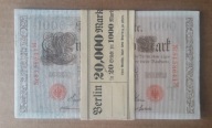 Paczka bankowa 20 szt. 1000 Marek 1910 rok. Niemcy