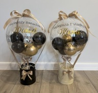 Flower Box z Balonami i siankiem do wypełnienia PODZIĘKOWANIE DLA ŚWIADKÓW
