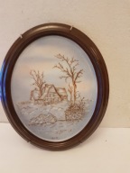 VINTAGE OBRAZ PORCELANOWY GERMANY DO POWIESZENIA PEJZAŻ