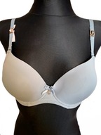 Gładki szary biustonosz stanik push-up r. 75B