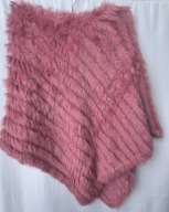 Hand Made ponczo epilowane,futerko królika uniwersalne