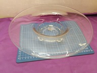 miska talerz patera tortownica na nóżkach szkło średnica 31,8cm hand made