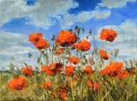 Maki" obraz olejny na płótnie 30x40cm , oryginał Garncarek Al,,,