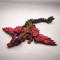 Kryształowy smok przegubowy ze skrzydłami CRYSTAL DRAGON M-28cm Carnival