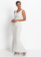 Elegancka suknia ślubna z koronką i minitrenem rozmiar 48/50