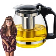 SZKLANY DZBANEK DO HERBATY I ZIÓŁ Z ZAPARZACZEM 1,5L – STALOWE SITO