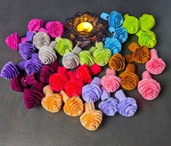 Spiralki kwiaty z krepiny na palmę wielkanocną 10 szt