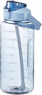 BUTELKA NA WODĘ BIDON Z MIARKĄ ZE SŁOMKĄ PRZYPOMNIENIEM SIŁOWNIA FITNESS 2L