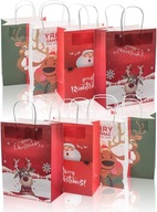 Torebki prezentowe papierowe świąteczne Boże Narodzenie 27x21cm 8szt