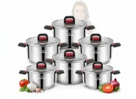 ZESTAW GARNKÓW 12 el. INDUKCJA GAZ STAL NIERDZEWNA ZILNER