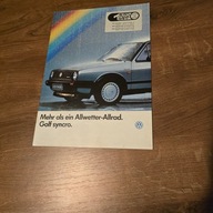 VW Volkswagen Golf syncro Mk 2 II prospekt folder 1986