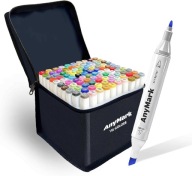 Anymark 100 Kolorów Markerów Artystycznych z Podwójną Końcówką – Zestaw