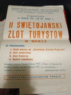 Warka II Świętojański Zlot Turystów w Warce 1967 plakat i regulamin