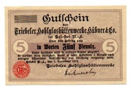 TRZEBIEL Triebel N.L. Hohlglashüttenwerke 5 Pfg MUSTER