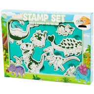 Zestaw Kreatywny Pieczątki Stempelki Piankowe DINOZAURY 8 Figurek
