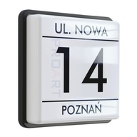 Modny PODŚWIETLANY numer domu LED tabliczka adresowa na dom M+ nowoczesny