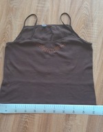 KOSZULKA DAMSKA BLUZKA NA RAMIĄCZKA JASN BRĄZ 38 M