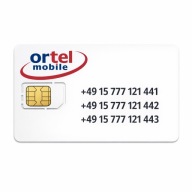 Ortel mobile DE +49 15 777 121 441 niemiecki Starter Karta SIM Card PrePaid