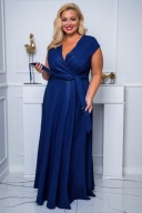 Natalia sukienka wieczorowa plus size 50 lśniący granatowy