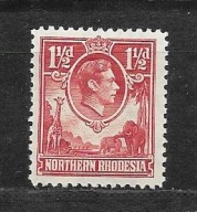 North Rodezja x J323 JVI fauna słoń żyrafa MH VF 50funtówx70%