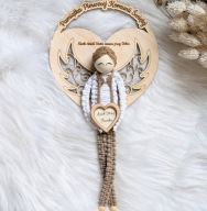 Anioł Aniołek na obręczy dla Chłopca Pamiątka Prezent I Komunie z Imieniem