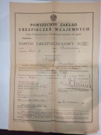Polisa - Powszechny Zakład Ubezpieczeń Wzajemnych 1937 r. Brzeziny