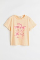 H&M Dżersejowy top z nadrukiem myszek myszy 134/140 jasnożółty