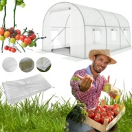 TUNEL FOLIOWY OGRODOWY BIAŁY UV 10M2 OCHRONA STABILNY STELAŻ SZKLARNIA