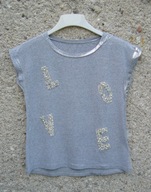 LOVE damska szara bluzka ze srebrnym napisem rozm.L