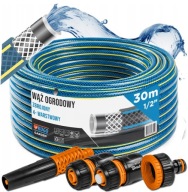 WĄŻ OGRODOWY 30M ZBRIOJONY DO PODLEWANIA ROŚLIN+ ZRASZACZ ZŁĄCZKI ZESTAW