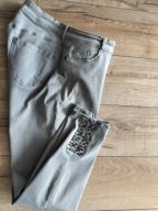 Spodnie damskie 2XL miękki jeans efektowne u ciągliwe perełki pas100