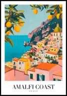 A2 PLAKAT WYBRZEŻE AMALFI WYBRZEŻE AMALFITAŃSKIE WŁOCHY AMALFI COAST ITALY