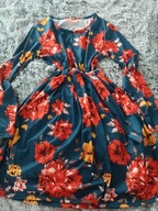 Sukienka w czerwone kwiaty L