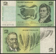BNA - AUSTRALIA 2 Dolary Dollars 1976 HTA 217172 # P43b2 # F+