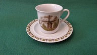 Śliczna, kolekcjonerska filiżanka z podstawkiem SCHWARZENHUMMER PORZELLAN