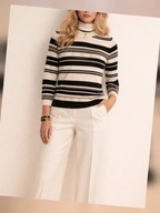 Golf kremowy w granatowe pasy roz.46