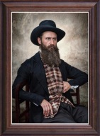 Obraz Adam Mierosławski portret w drewnianej ramie ze szkłem