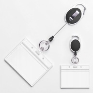 Etui na identyfikator retraktor 60cm z smyczą holder na karty RFID badge