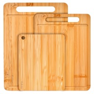 DESKA DO KROJENIA DREWNIANA DUŻA BAMBUSOWA TACA DO SERWOWANIA ZESTAW 3 SZT
