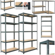 REGAŁ METALOWY MAGAZYNOWY GARAŻOWY CZARNY DO GARAŻU SPIŻARNI 180X90X40 CM