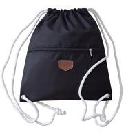 Worek plecak HABILE design bag czarny sznur biały