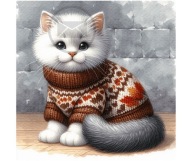 Panel z nadrukiem wodoodporny na torbę 45/45cm oxford kot kociak