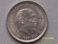 5 ptas Hiszpania 1957!!! bcm