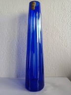 KRYSZTAŁOWY KOBALTOWY RĘCZNIE SZLIFOWANY WAZON