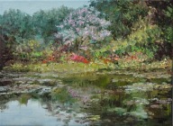 Nad stawem" obraz olejny na płótnie 30x40cm , oryginał Garncarek Al,,,