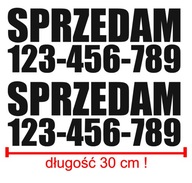 Naklejka SPRZEDAM numer telefonu komplet 2szt 30cm